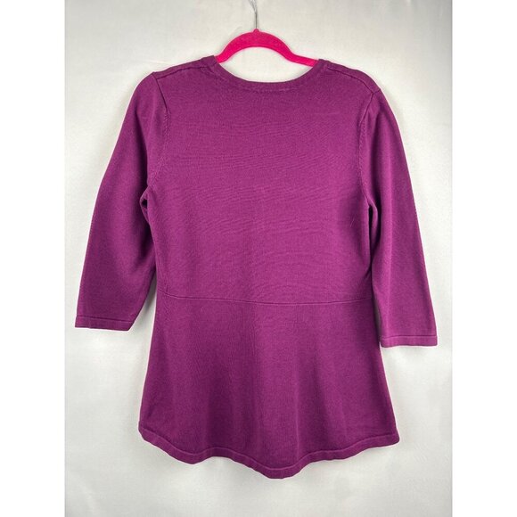 Isaac Mizrahi Live! Womens Purple V-Neck Button-Down Cardigan M - Picture 5 of 5